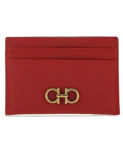 Ferragamo Red Leather Card Holder