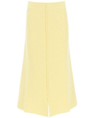 Jil Sander Wool Knit Midi Skirt - Yellow