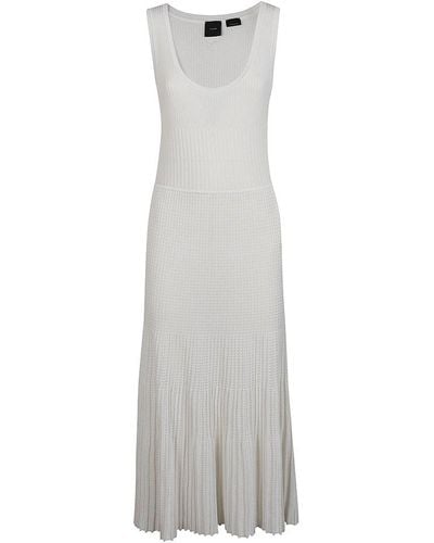 Pinko Sleeveless Pleated Midi Dress - White