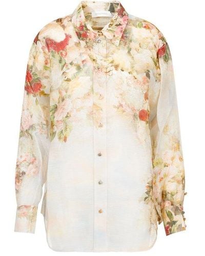 Zimmermann Floral-printed Button-up Shirt - Natural