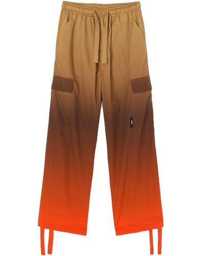 MSGM Straight Leg Drawstring Cargo Trousers - Orange