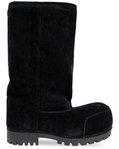 Balenciaga Alaska Fur High Snow Boots - Black