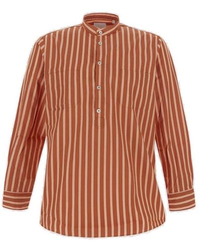 PT Torino Long Sleeved Striped Shirt - Brown