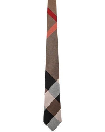 Burberry Check Print Pointed-tip Tie - Multicolour