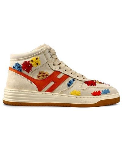 Hogan H630 Embroidered High-top Sneackers - Multicolor