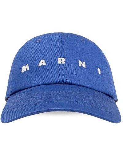 Marni Logo Embroidered Curved-peak Baseball Cap - Blue