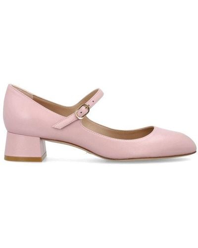 Stuart Weitzman Vivienne Round-toe Mary Jane Court Shoes - Pink