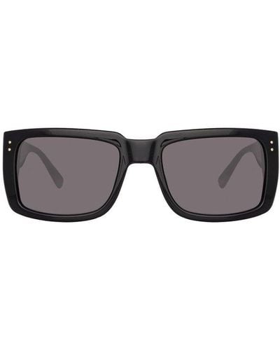Linda Farrow Morrison Rectangle Frame Sunglasses - Gray