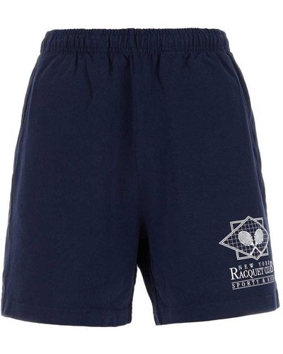 Fitted Sleep Rib Short Blue