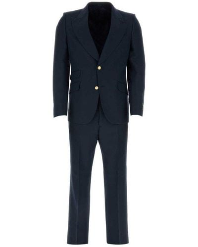 Gucci Navy Blue Polyester Suit