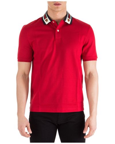 Gucci Web Collar Polo Shirt - Red