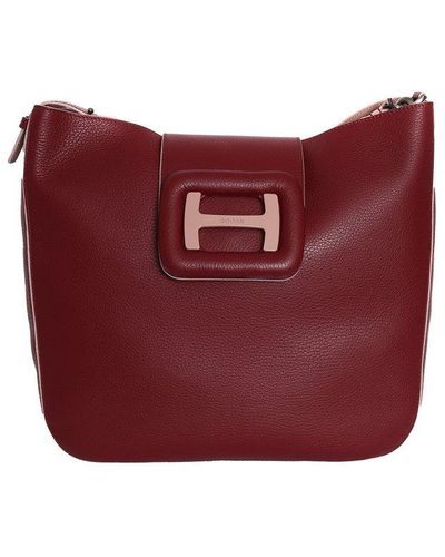 Hogan H-bag Buckle Detailed Bucket Bag - Red