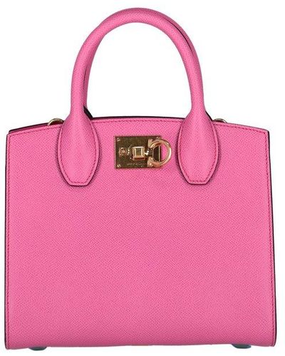 Ferragamo Studio Box Tote Bag - Pink