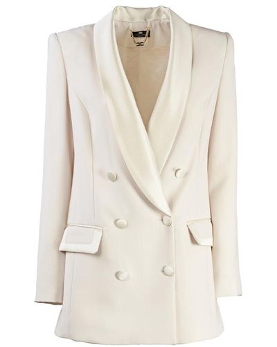 Elisabetta Franchi Double-breasted Jacket - White