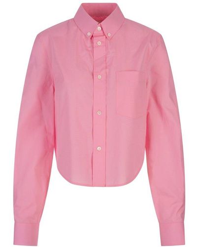 Marni Long Sleeved Buttoned Cropped Shirt - Pink