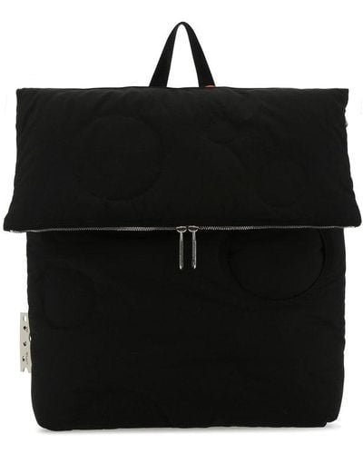 Off-White c/o Virgil Abloh Meteor Padded Logo Tag Detailed Backpack - Black