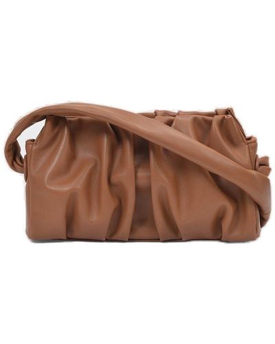 Elleme Ruched Detail Vague Shoulder Bag - Brown