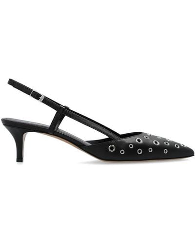 Isabel Marant Pilia Leather Court Shoes - Black