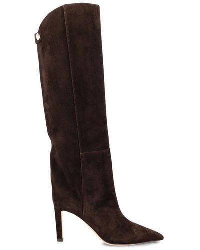 Jimmy Choo Alizze 85 Knee-high Pointed-toe Boots - Brown