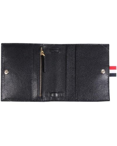 Thom Browne Wallet With Shoulder Strap - Black