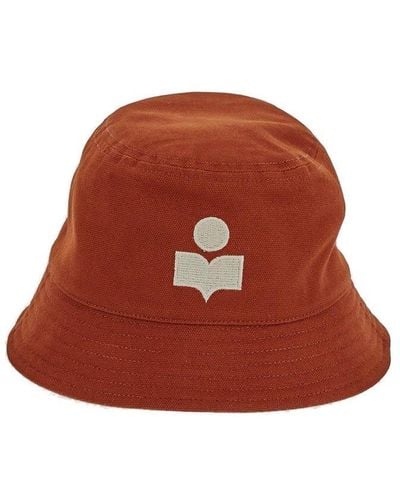Isabel Marant Logo Embroidered Bucket Hat - Brown