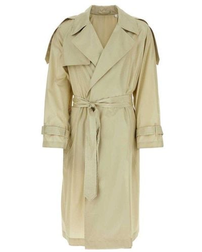 Burberry Belted Waist Trench Coat - White