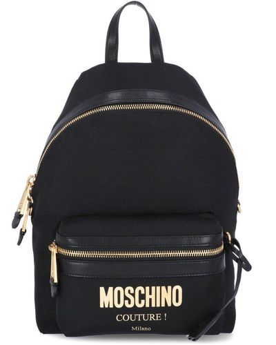 Moschino Couture Logo Plaque Backpack - Black