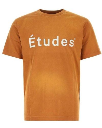 Etudes Studio Logo Printed Crewneck T-shirt - Orange