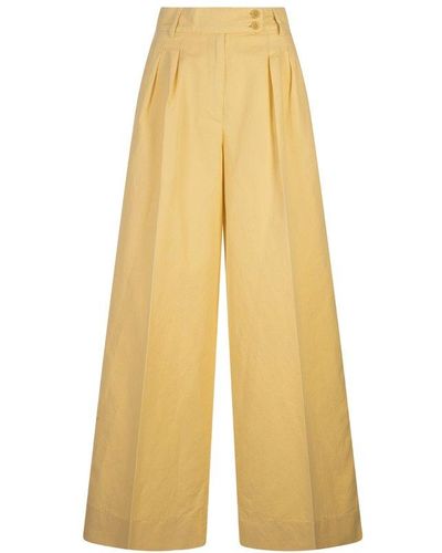 Aspesi High-rise Wide-leg Trousers - Yellow