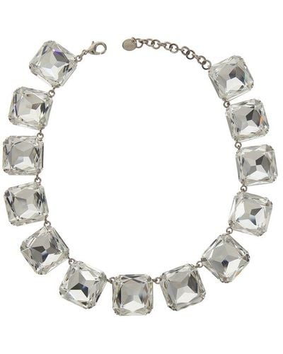 Moschino Embellished Chain-linked Necklace - Metallic