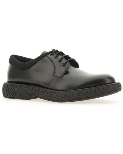 Ferragamo Round-Toe Lace-Up Shoes - Grey