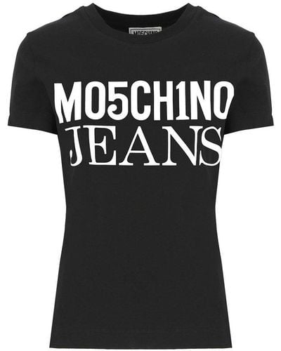 Moschino Jeans Logo-printed Crewneck T-shirt - Black