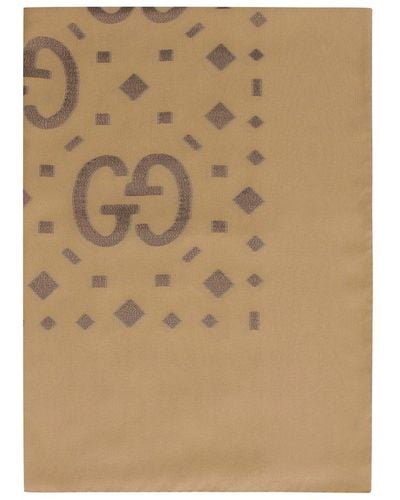 Gucci GG Logo Rectangle Scarf - Natural