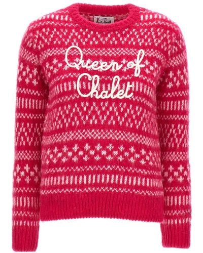 Mc2 Saint Barth Queen Of Chalet Sweater, Cardigans - Red