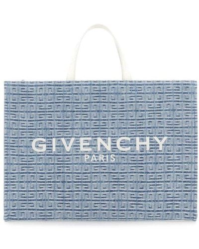 Givenchy G-tote Medium 4g Denim Shopper - Blue