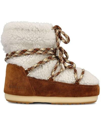 Moon Boot Icon Low-top Shearling Boots - Brown