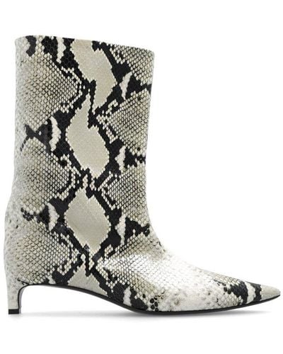 Jil Sander Snake-printed Low Heel Ankle Boots - Multicolour