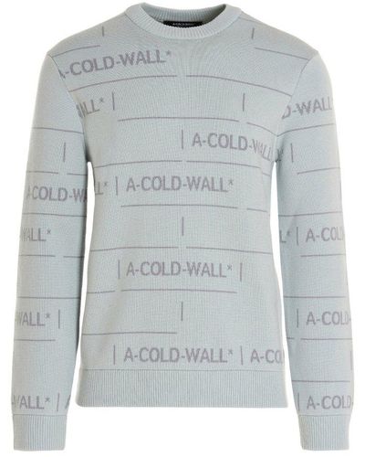 A_COLD_WALL* * Chain Jacquard Crewneck Knit Sweater - Grey