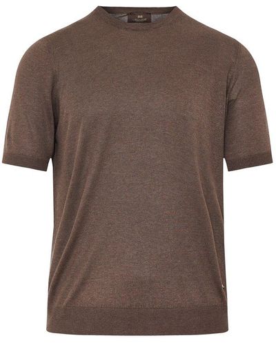 Enrico Mandelli Logo Plaque Crewneck Knitted T-shirt - Brown