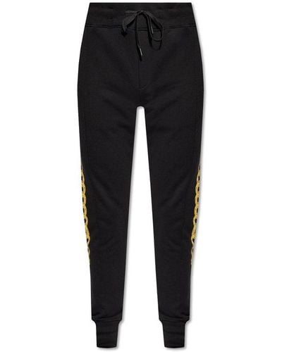 Versace Chain-print Drawstring Trousers - Black