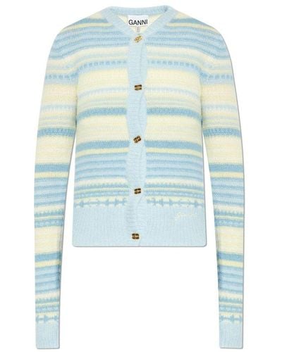 Ganni Sweater With A Pattern - Blue