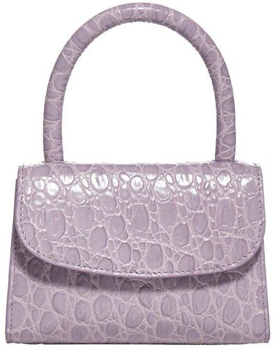 BY FAR Mini Embossed Shoulder Bag - Purple