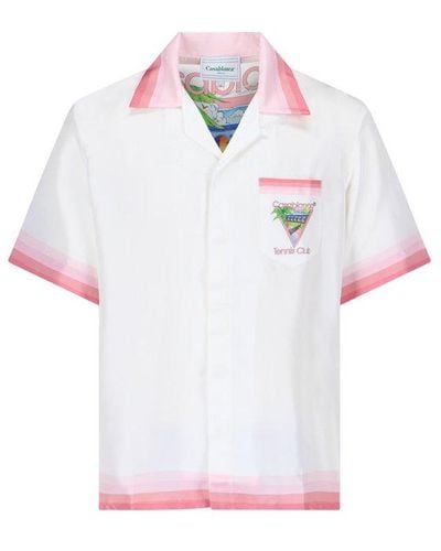 Casablanca Tennis Club Icon Satin Shirt - White