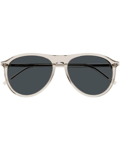 Saint Laurent Aviator Frame Sunglasses - Grey
