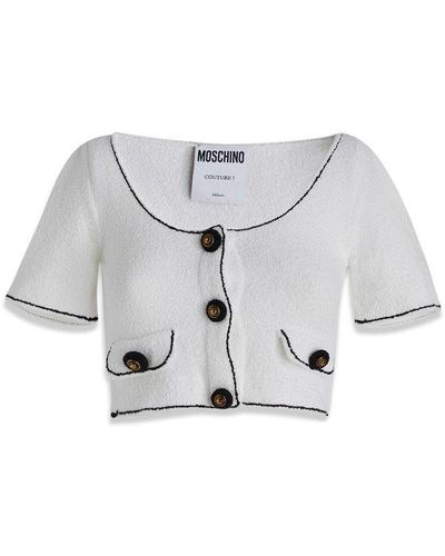 Moschino Cropped Button-up Cardigan - Gray