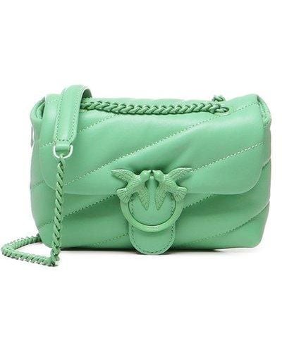 Pinko Love Bird Fold-Over Mini Crossbody Bag - Green