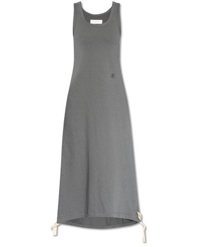 Jil Sander + Cotton Dress With Logo, - Grey