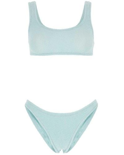 Reina Olga Ginny Scrunch Sleeveless Bikini Set - Blue