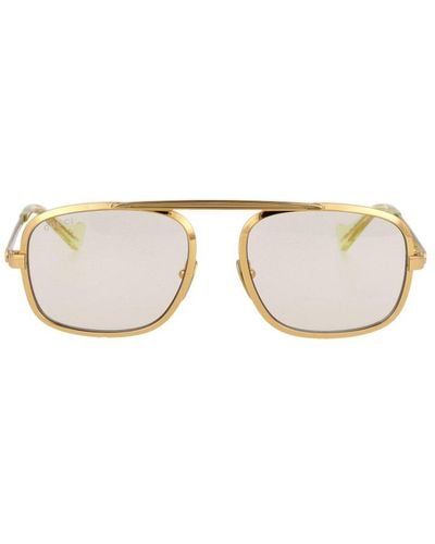 Gucci Aviator Frame Sunglasses - Natural