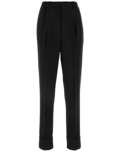 Prada Pleated Tailored Trousers - Black
